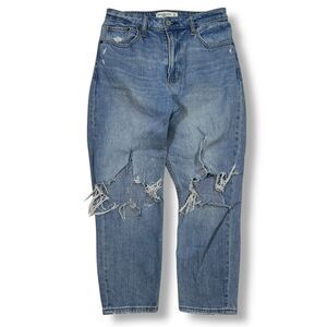 Abercrombie and Fitch Distressed Mom High Rise Curve Love Light Wash Women 28/2s